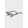 Oval glasses with leopard print frames