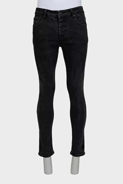 Чоловічі джинси skinny fit чорного кольору