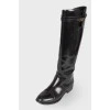 Black gold hardware boots