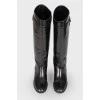 Black gold hardware boots