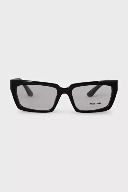 Black glasses with logo