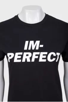 Black T-shirt with white print