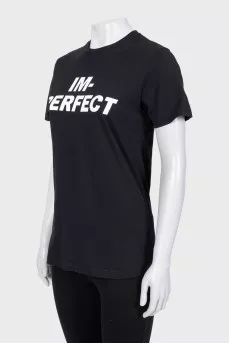 Black T-shirt with white print