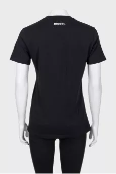 Black T-shirt with white print