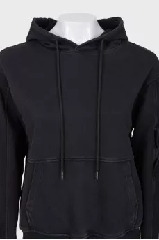 Black tapered hoodie