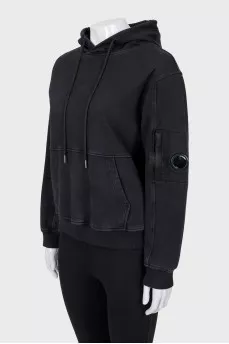 Black tapered hoodie