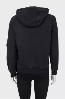 Black tapered hoodie