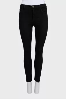 Джинсы skinny черного цвета с вышивкой