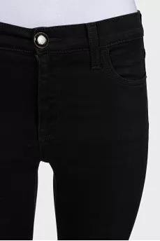 Джинсы skinny черного цвета с вышивкой