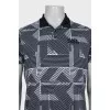 Men's straight-cut polo shirt with print