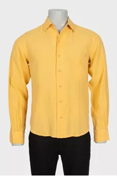 Men's yellow linen shirt