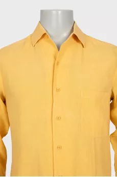 Men's yellow linen shirt