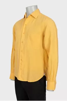 Men's yellow linen shirt
