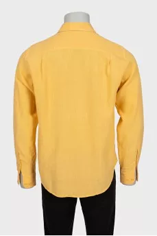Men's yellow linen shirt