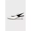 Leather pointed-toe slingbacks