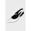 Leather pointed-toe slingbacks