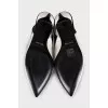 Leather pointed-toe slingbacks