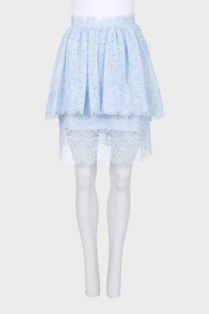 Мереживна спідниця блакитного кольору з биркою