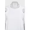T-shirt with cutout shoulders and tag