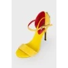 Lemon color metal inlay sandals