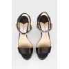 Black sandals with rhinestones