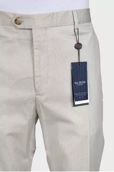 Men's beige printed trousers with tag