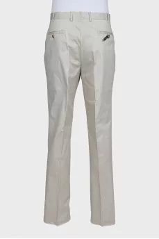 Men's beige printed trousers with tag