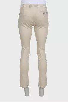 Men's beige tapered trousers with tag