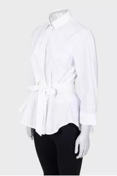 White blouse with a belt
