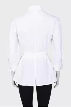 White blouse with a belt