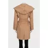 Fitted camel wool wrap coat