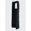 Velvet straight-leg trousers with a zipper