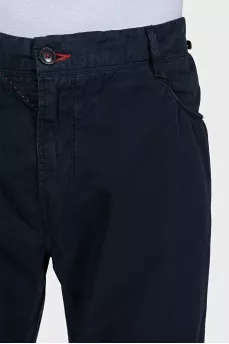 Men's dark blue tapered trousers