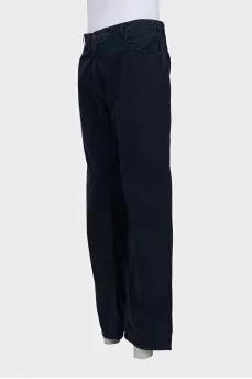 Men's dark blue tapered trousers
