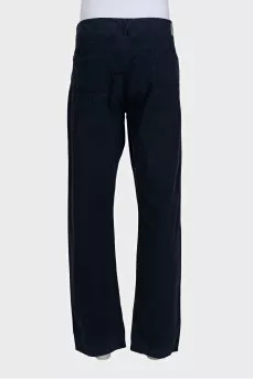 Men's dark blue tapered trousers
