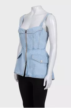 Blue denim cami top