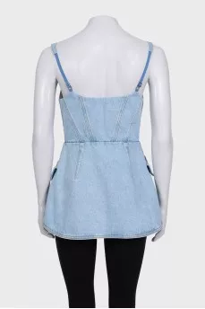Blue denim cami top