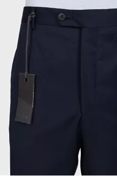 Men's dark blue wool trousers with tag
