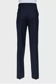 Men's dark blue wool trousers with tag