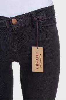 Brown low-rise flared trousers