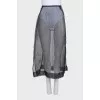 Sheer skirt with zipper and button