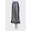 Sheer skirt with zipper and button