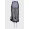 Sheer skirt with zipper and button
