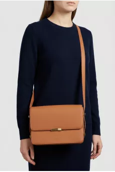 Brown leather crossbody bag