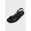 Leather sandals with thin straps
