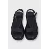 Leather sandals with thin straps