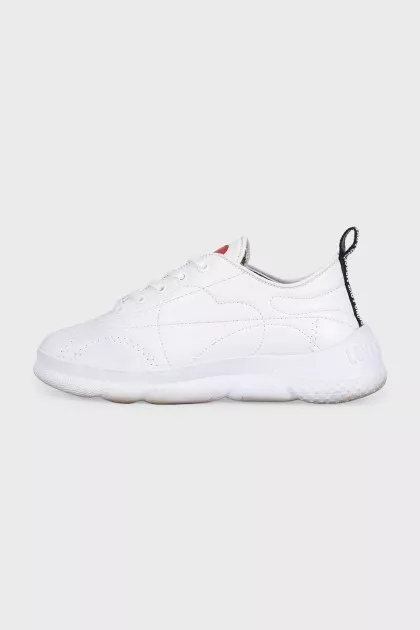 White sneakers with accent decor