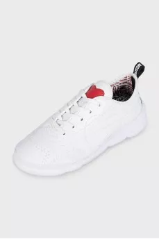 White sneakers with accent decor