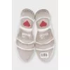White sneakers with accent decor