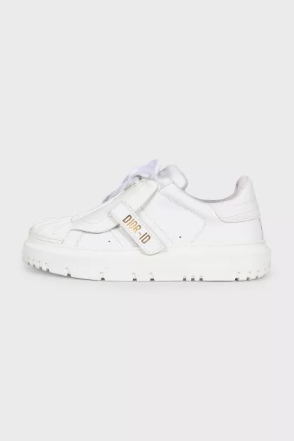Leather sneakers with Velcro ID